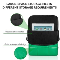 Funda Protectora para Laptop de 13-14 Pulgadas, Repelente al Agua, Acolchada, Estilo Coreano Informal, Ligera, Portátil, Color Verde Brillante