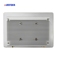 PC industriel sans ventilateur 10,1 pouces, ordinateur tout-en-un, écran tactile capacitif multi-touch, 1 LAN, 6 USB, 2 COM, boîtier métallique, W10RW G
