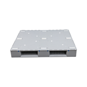 Palé de plástico industrial blanco JOIN, Palé de plástico de cubierta plana apilable de carga pesada de 1200x1000mm - Product Image 2