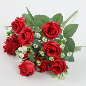 Bouquet de roses artificielles personnalisé de haute qualité <span class=keywords><strong>faux</strong></span> buissons de fleurs pour la décoration de <span class=keywords><strong>gâteau</strong></span> de roses de fête de <span class=keywords><strong>mariage</strong></span> - Product Image 6