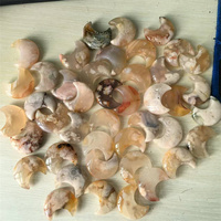 Ideas de nuevos productos 2025 30mm flor ágata Lune tallado cristales artesanías Natur flor de cerezo ágata luna creciente para regalo