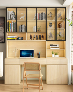Organizador de Oficina Minimalista de Madera XHA, Gabinete de Almacenamiento con Estantes Multifuncionales y Escritorio para Dormitorio - Product Image 2