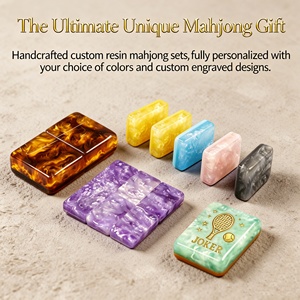 Fichas de Mahjong de Resina Color Lavanda Púrpura, Estilo Americano, con Diseño Estético de Perlas - Product Image 2