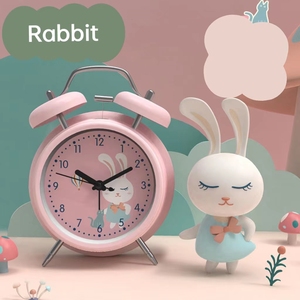 Chambre Bureau Table Réveil Enfants Carton Métal Enfants Horloges Reloj <span class=keywords><strong>Veilleuse</strong></span> Double-Anneau Réveil pour Enfants - Product Image 5