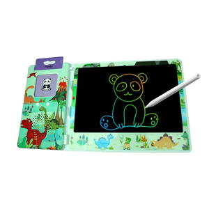 Kinderen Leren Tekentafel Praten Flash Kaart Cartoon Uitwisbaar Notitieblok Lcd Schrijftablet Met Kaartlezer - Product Image 4