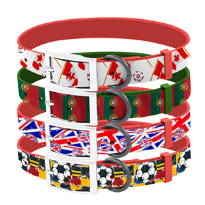 Collar de Perro Resistente con Diseño de Fútbol, Recubierto de PVC, con Hebilla de Anillo en D de Metal y Liberación Rápida para Pasear Perros - Product Image 1