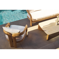 Diseño Moderno de Muebles de Patio de Lujo, Sofá Seccional para Exteriores, Muebles de Jardín, Juego de Sofás de Madera Maciza de Teca