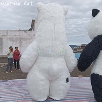 Peluche gonflable en PVC personnalisée, ours polaire, poupée de dessin animé, déguisement pour défilés en plein air ou centres commerciaux, danseuse à air