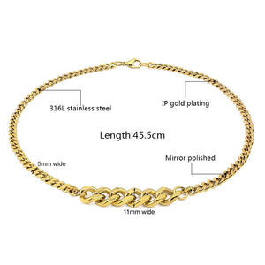 قلادة سلسلة من الفولاذ المقاوم للصدأ 316L من نوع واحد 11 من سلسلة واسعة قلادة ساحرة قلادة ضيقة 18 بوصة إكسسوارات مجوهرات معدنية بسيطة - Product Image 3