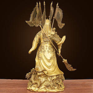Gran latón Guan Gong Wu Cai Dios Guan Erye Guan Di Shengjun estatua tradicional tallada estatuilla decoración del hogar ornamento - Product Image 3