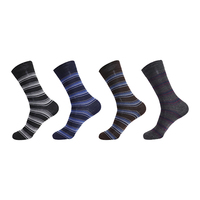 Chaussettes colorées à motif rayé tricoté de style décontracté épais respirant de qualité supérieure pour hommes pour la vente en gros pour le printemps