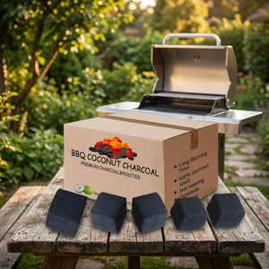 100% Premium Coconut Shell BBQ Grill Briquettes High Quality Black Charcoal <b>Cubes</b> with Stick Pattern Long Burning Time - Product Image 3