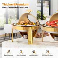 Réchaud de buffet professionnel en acier inoxydable pour restaurant, capacité 6L, alimenté à l'alcool, pour la restauration
