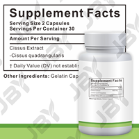 Capsules de Cissus Quadrangularis 1400mg de la marque privée JBY Factory, complément pour adultes, santé des articulations, sans gluten