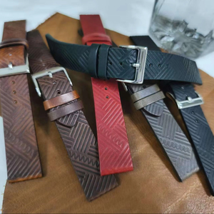 Tùy chỉnh chất lượng cao ODM thiết kế dầu sáp Calfskin Đồng hồ phẳng Dây đeo 18mm/20mm với đóng dấu đặc biệt dòng mô hình - Product Image 1