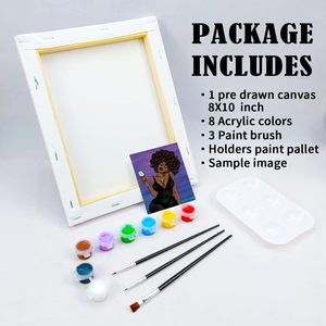 Kits de peinture à l'huile par numéros personnalisés style africain en gros avec cadre, peinture faite à <span class=keywords><strong>la</strong></span> main par numéros pour adultes - Product Image 6