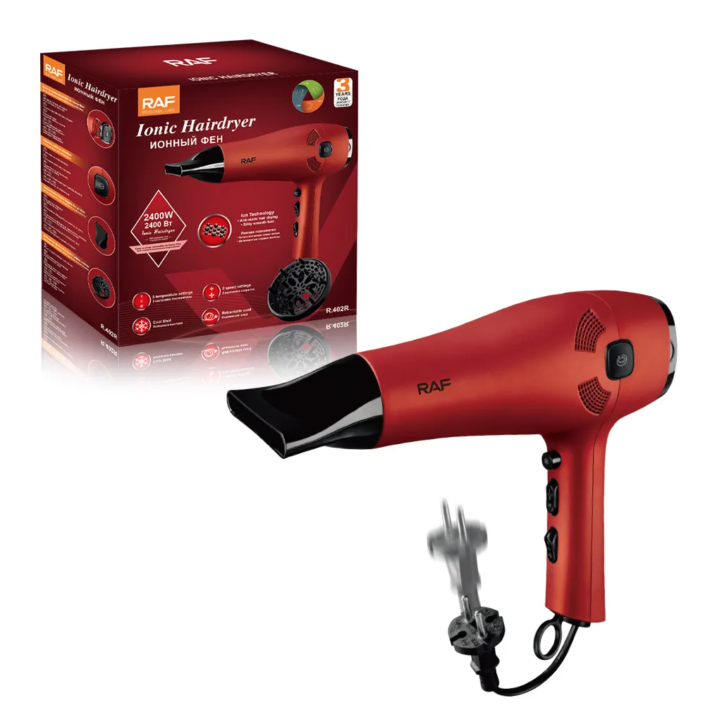 RAF Top Vente Multifonction 2400W Forte Puissance Voyage Sèche-Cheveux Ionique Professionnel Sèche-Cheveux