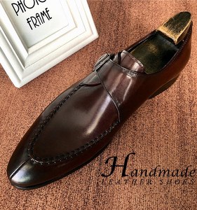 Nuevos Zapatos Formales de Negocios para Hombre, con Punta en Pico, de Cuero Genuino, Tipo Monk, Ligeros e Impermeables, para Oficina y Carrera Profesional - Product Image 2