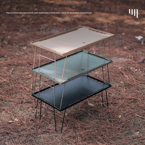 Mesa de Camping de Doble Capa de Bambú y Aluminio con Rejilla de Malla Extraíble, Plegable, para Barbacoa/<span class=keywords><strong>Picnic</strong></span> al Aire Libre, <span class=keywords><strong>Tipo</strong></span> Hierro Metálico - Product Image 5