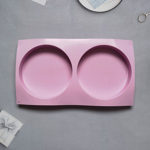 Grote Siliconen Cakevorm Schijven Koekvorm 2 Gaten Ronde Cilinder Chocoladevorm Voor Cookie Candy Jelly Muffin Sandwiches Zeep - Product Image 5