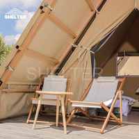 Tentes de glamping de luxe en toile imperméable pour hôtel de safari en plein air avec salle de bain
