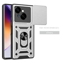 Coque Rigide Anti-Choc de Grade Militaire avec Protection d'Objectif, Béquille Anneau Métallique et Support Magnétique Voiture pour Techno Spark Go 1