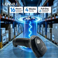 Lector de Códigos QR DataMatrix 2D LONVILL, Batería de Larga Duración de 2600 mAh, Escáner de Códigos de Barras Portátil 2D para Inventario de Almacén