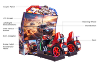 Simulateur de course à 4 écrans pour deux joueurs Super Racing 2 avec éclairage LED pour parcs d'attractions
