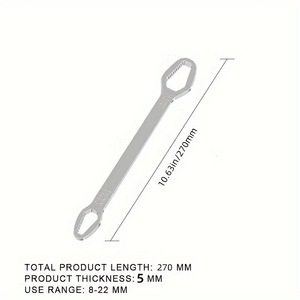 Llave Inglesa Ajustable de Doble Extremo de Calidad Profesional, 8-22 mm, Métrica, Hexagonal, Herramienta Manual Industrial - Product Image 3