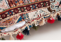 Housse de coussin avec pompon décoratif style marocain, taie d'oreiller en Jacquard de Chenille pour la décoration de la maison