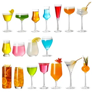 Verres à cocktail à martini en cristal personnalisés Verres à cocktails de restaurant au design de luxe de haute qualité