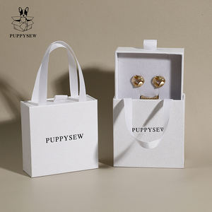 Boîte à bijoux en carton écologique avec logo personnalisé, <span class=keywords><strong>tiroir</strong></span> coulissant à ruban pour bagues, emballage de bijoux en relief, matériaux recyclés - Product Image 2