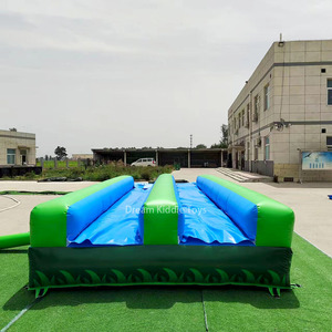 สไลเดอร์เป่าลมเขตร้อนแบบสไลด์พร้อมสระน้ำสาดน้ำและโต้คลื่นบ้านหลังบ้านสไลเดอร์เป่าลมสองเลนลื่นและสไลด์ - Product Image 5