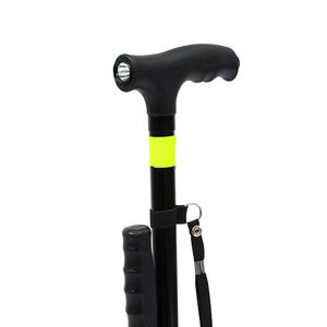 Bâton de marche pliable Cleye en alliage d'aluminium à 4 pieds auto-redressant avec lumière LED et bande réfléchissante - Product Image 5