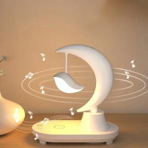 Lámpara de Noche con Altavoz Bluetooth, Ambiente Colorido, Carga Inalámbrica Inteligente, Lámpara de Escritorio Creativa, Lámpara de Noche, Luz Ambiental - Product Image 5