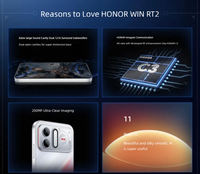 Smartphone Baru Original Honor WIN RT2 5G 6.89" 2K OLED 185Hz Snapdragon 8 Elite Gen 5 12070mAh Charger 90W Dual SIM Gaming Phone