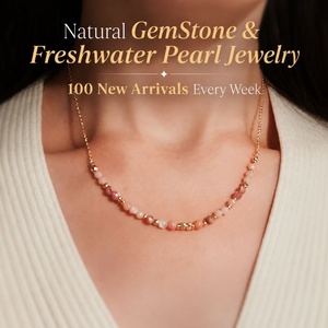 Collier en acier inoxydable 316 avec perles de pierres précieuses, fabrication rapide sur mesure à faible MOQ, collier de perles en pierre naturelle pour les magasins de détail - Product Image 2