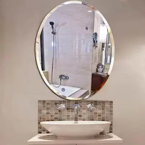 客厅或浴室装饰圆形银铜自由壁挂圆形椭圆形镜子