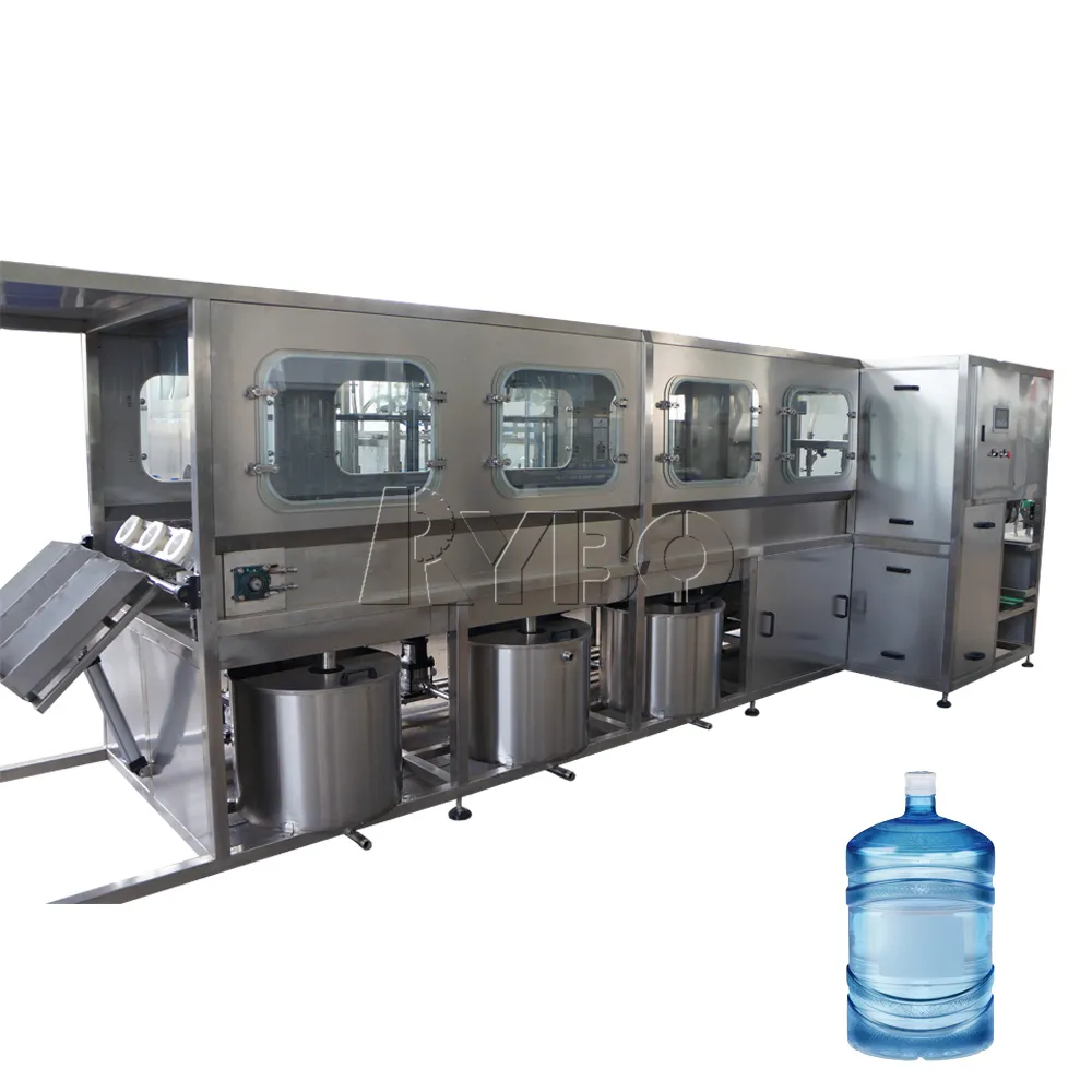 Línea de producción, fabricación y llenado de agua purificada en barril de gran capacidad totalmente automática de alta calidad