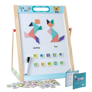 Grosir multifungsi dua sisi lukisan mewarnai Puzzle mainan anak papan gambar - Product Image 5