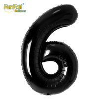 Ballon Chiffre Noir de 40 Pouces Neuf en Gros, en Feuille de Nylon Rempli d'Hélium pour Décorations de Fête du Nouvel An Chinois et de Noël