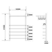 Moderno Toallero Eléctrico Blanco Mate con Estante para Toallas, Impermeable para Baño, de Acero Inoxidable 304, Calentador de Toallas