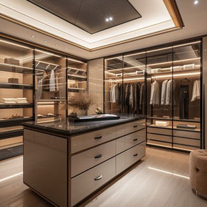 SYBELL-Dressing moderne et personnalisé à lumière LED, meuble de chambre à coucher, armoire en verre design - Product Image 5