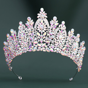 Tiara de Aleación con Pedrería para Novia, Estilo Barroco Europeo Americano, para Concursos de Belleza, Venta al por Mayor Transfronteriza QS - Product Image 6