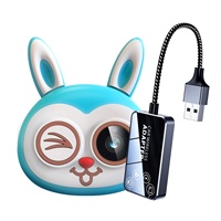 Caméra de surveillance pour bébé sans fil, cinq en un, avec fonction de mise en miroir d'écran, alimentation USB, design lapin, support réglable, compact, OEM