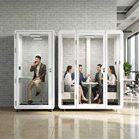 Cabine de bureau insonorisée de grande taille pour 4 personnes, cabine de réunion collaborative, salle privée, structure modulaire pour salle collaborative