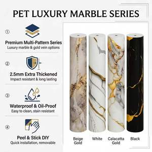 Papier peint en PET marbré <span class=keywords><strong>à</strong></span> coller soi-même, autocollant mural imperméable amovible, pour cuisine, crédence, salle <span class=keywords><strong>de</strong></span> bain, décoration <span class=keywords><strong>de</strong></span> salon - Product Image 5