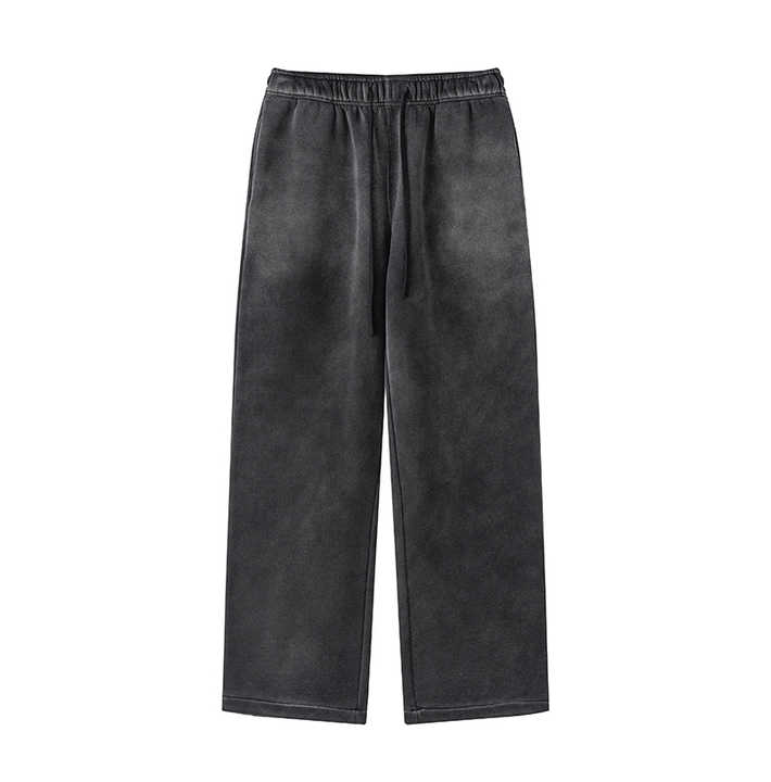 2024 Autumn streetwear washed pants mens loose wide leg straight
