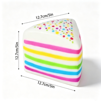 Nouvel Arrivage Jouet Squishy Gâteau Arc-en-ciel à Remontée Lente, Anti-stress, en PU Souple, Jouet Sensoriel de Décompression pour Enfants, Adultes et Bureau