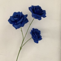 J-260702 Roses artificielles en soie à 3 têtes, sans feuilles, effet diamant, pour mariages, arrangements floraux, mur de fleurs cascade